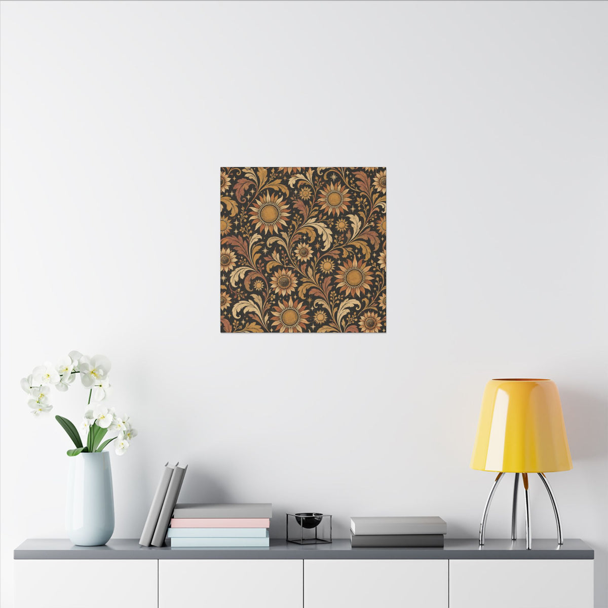 Solar Scroll Pattern — Matte Stretched Canvas