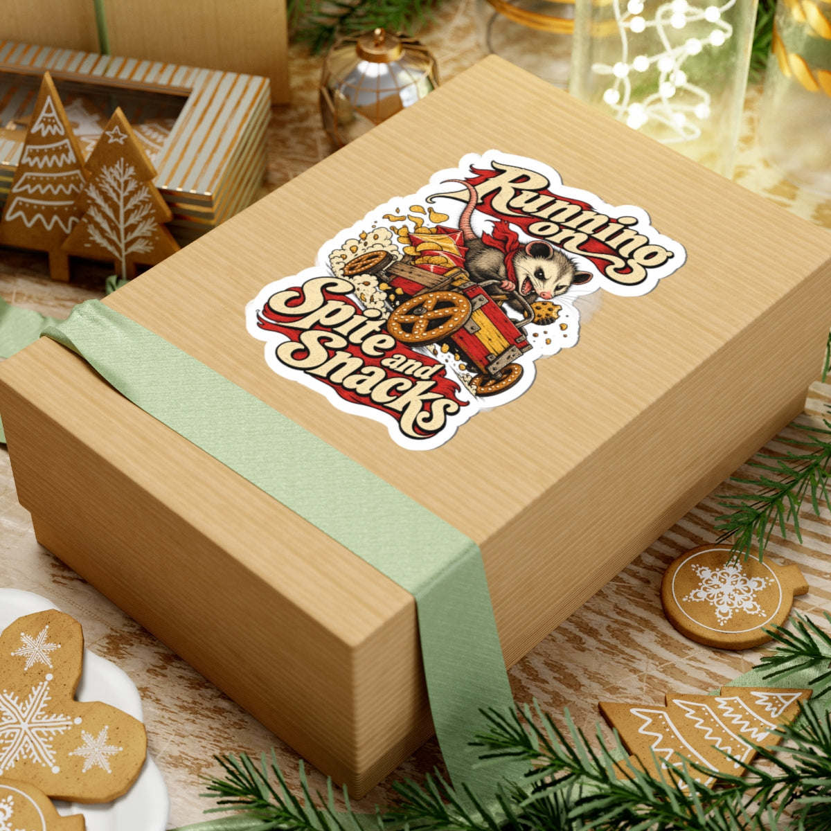 Running on Spite and Snacks — Kiss-Cut Sticker