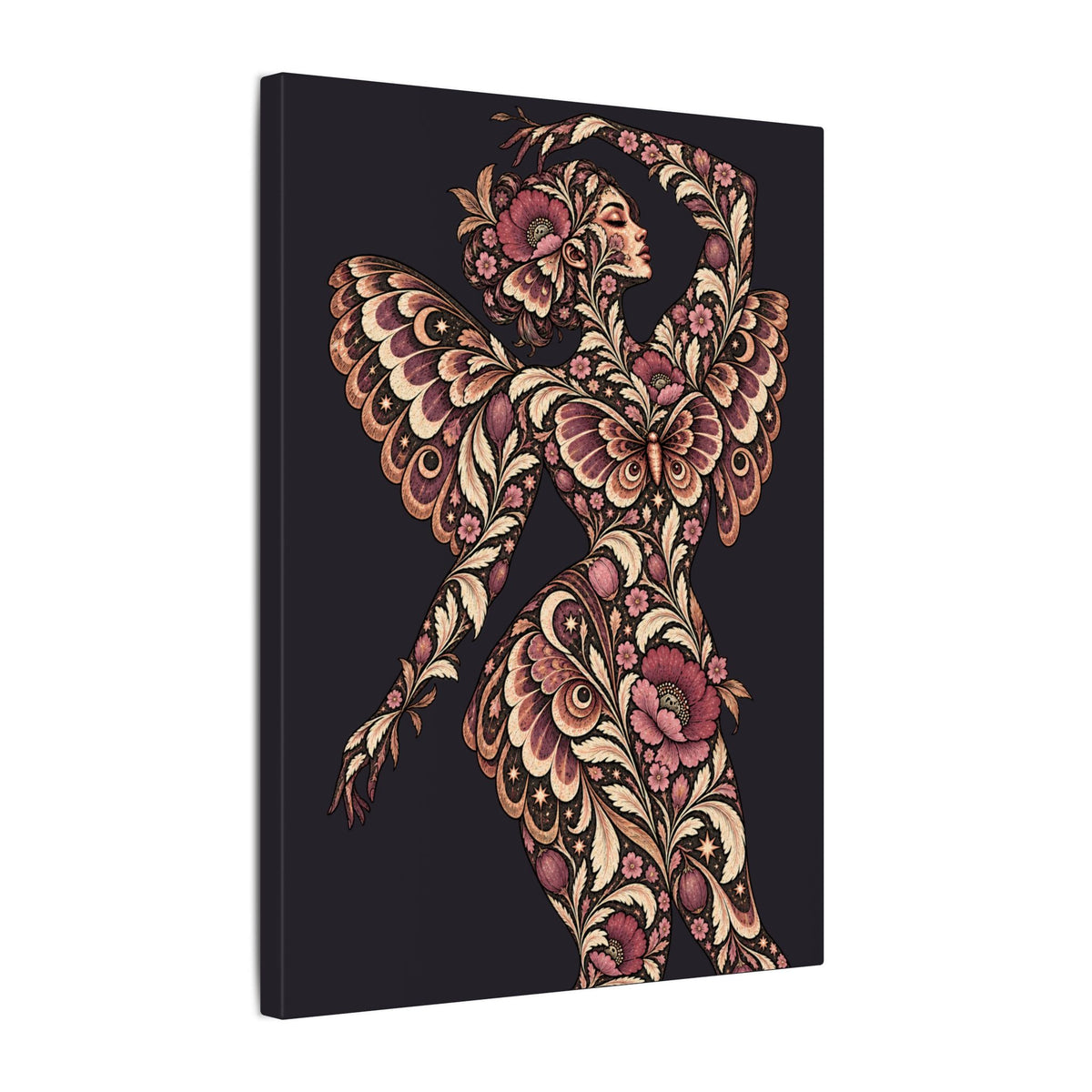 Velvet Wings Reverie — Matte Stretched Canvas