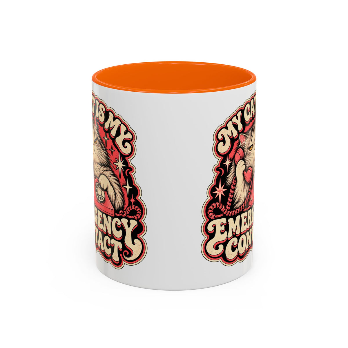 My Cat Is My Emergency Contact — Accent Mug