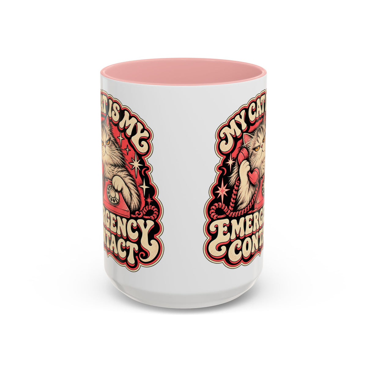 My Cat Is My Emergency Contact — Accent Mug