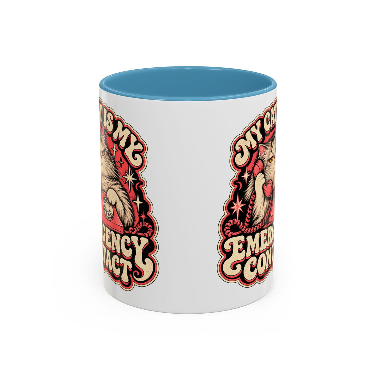 My Cat Is My Emergency Contact — Accent Mug