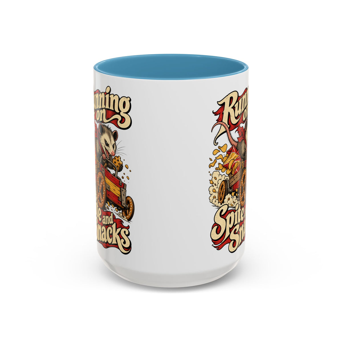 Running on Spite and Snacks — Accent Mug