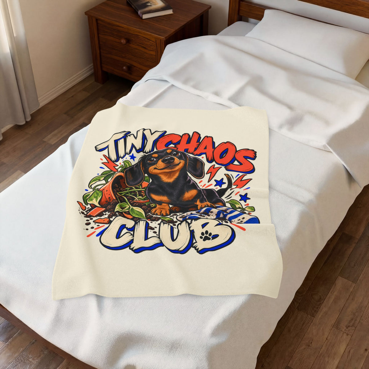 Tiny Chaos Club — Custom Pet Portrait Plush Blanket