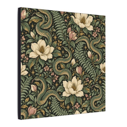 Serpent Magnolia Pattern — Matte Stretched Canvas