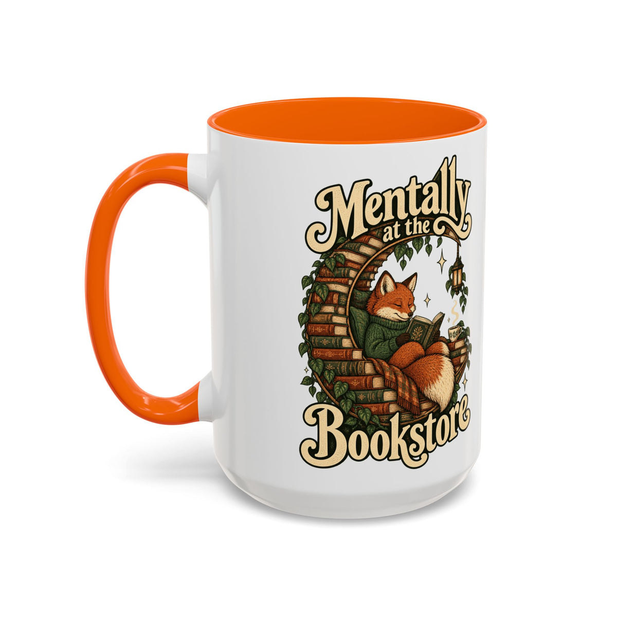 Mentally at the Bookstore — Accent Mug
