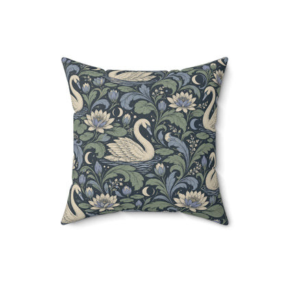 Moonlit Swan Pattern — Accent Pillow