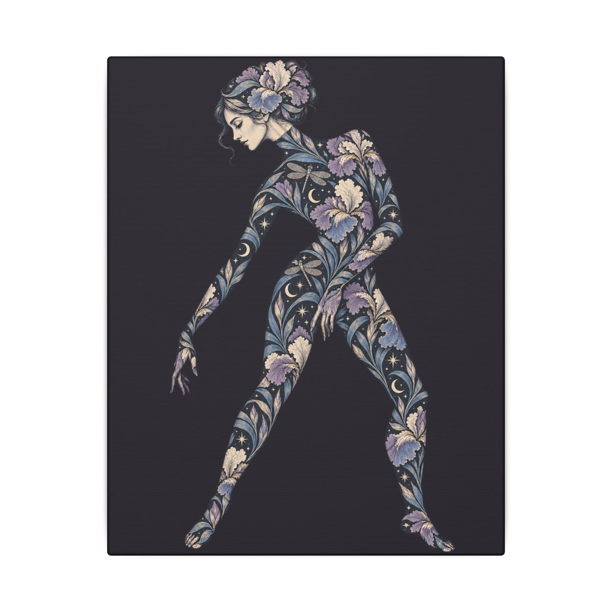 Iris Nocturne Muse — Matte Stretched Canvas