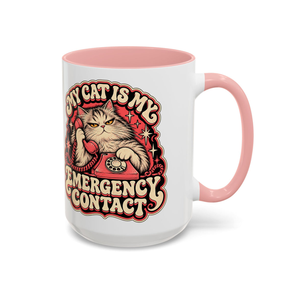 My Cat Is My Emergency Contact — Accent Mug