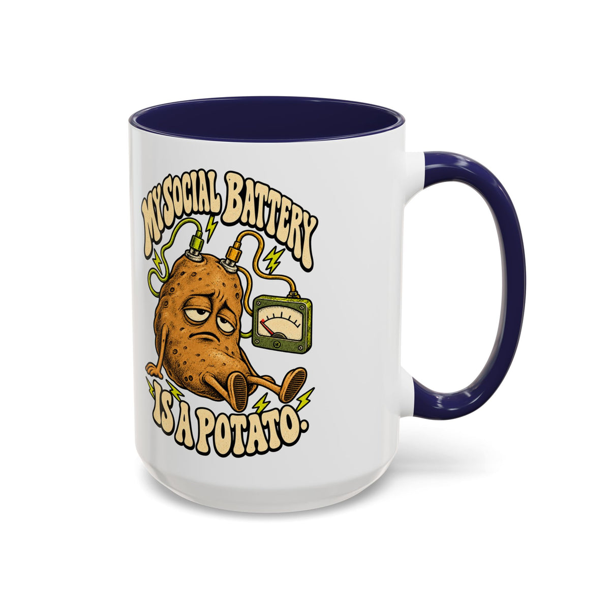 My Social Battery Is a Potato — Accent Mug