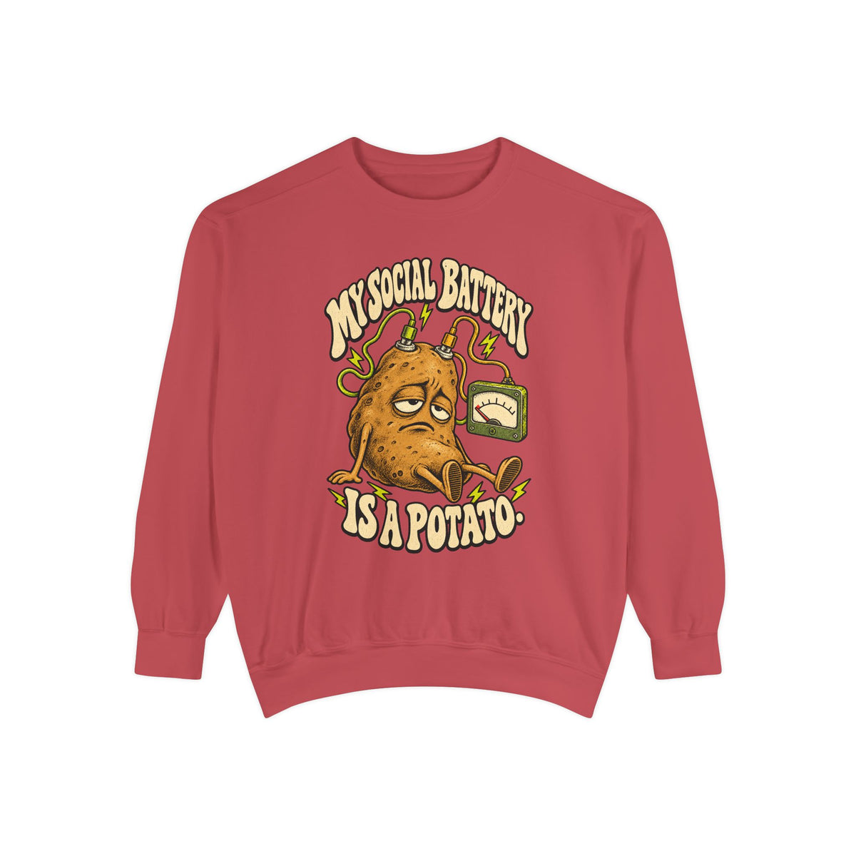 My Social Battery Is a Potato — Garment-Dyed Crewneck