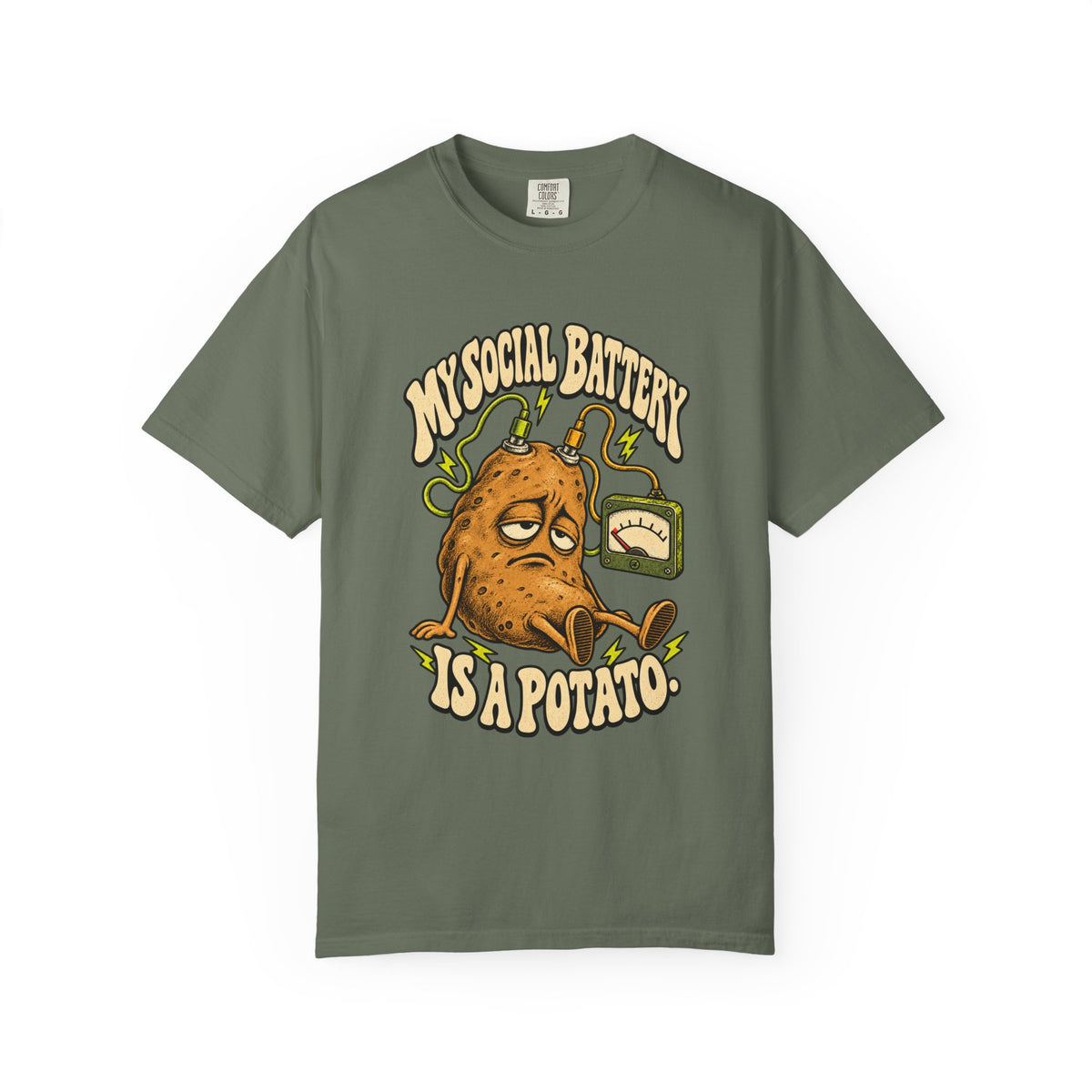 My Social Battery Is a Potato — Garment-Dyed Tee