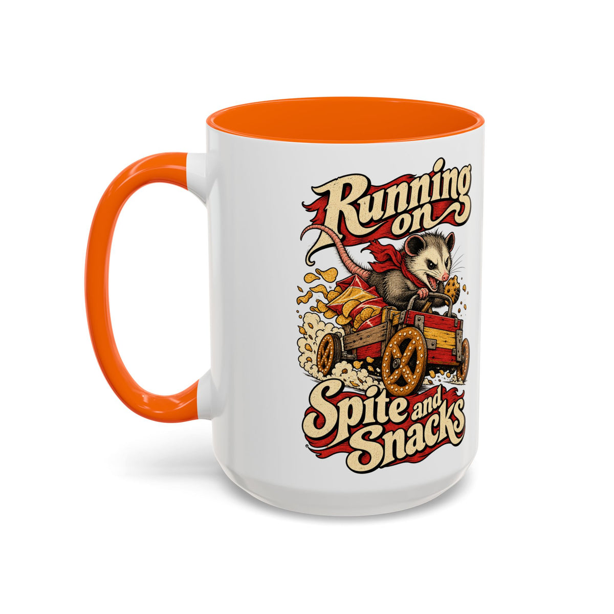 Running on Spite and Snacks — Accent Mug