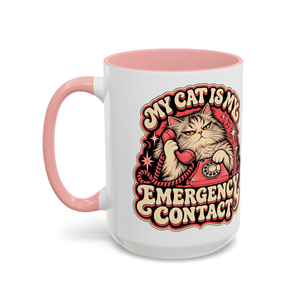My Cat Is My Emergency Contact — Accent Mug