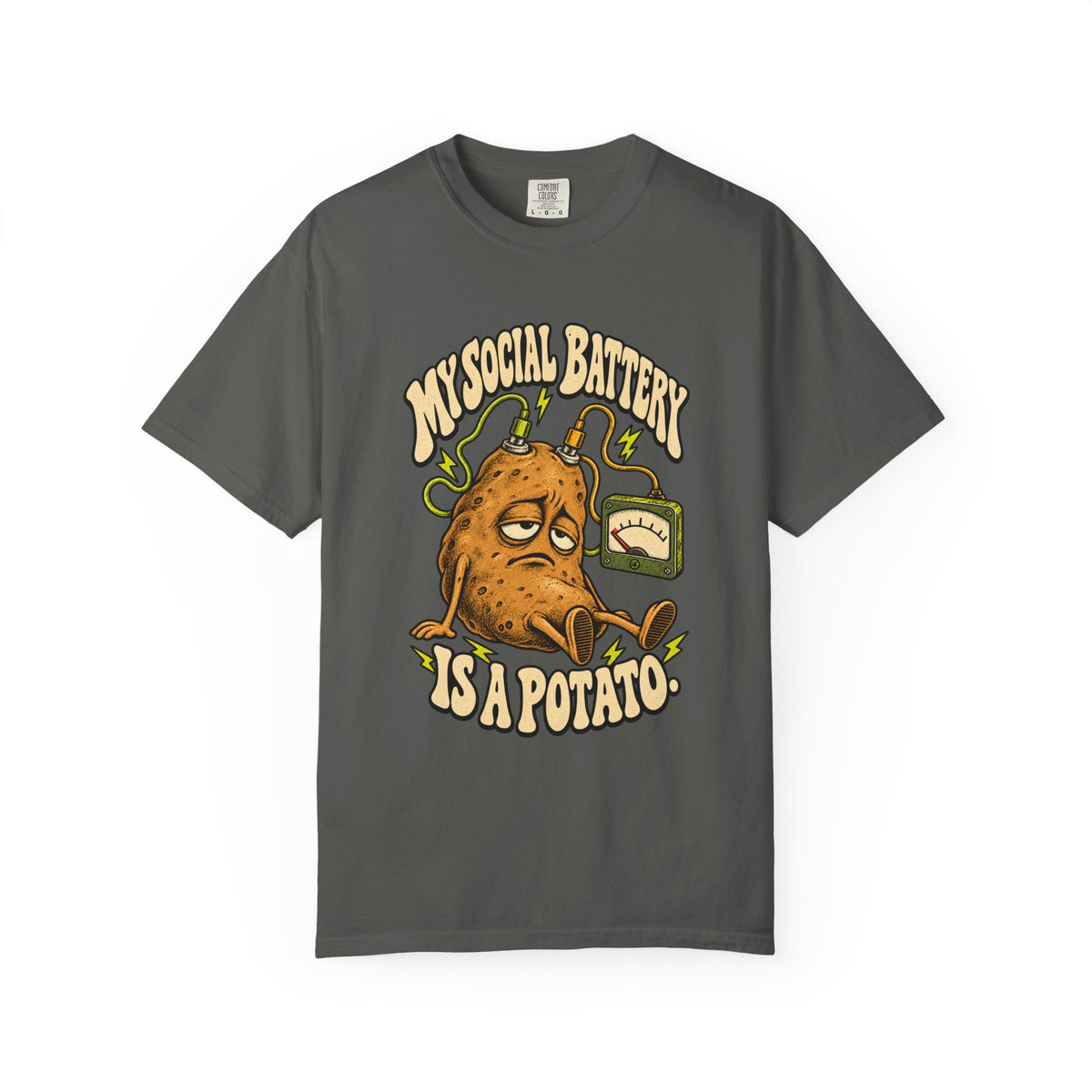 My Social Battery Is a Potato — Garment-Dyed Tee