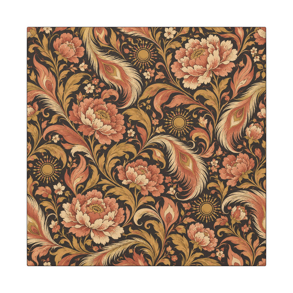 Phoenix Petals Pattern — Matte Stretched Canvas