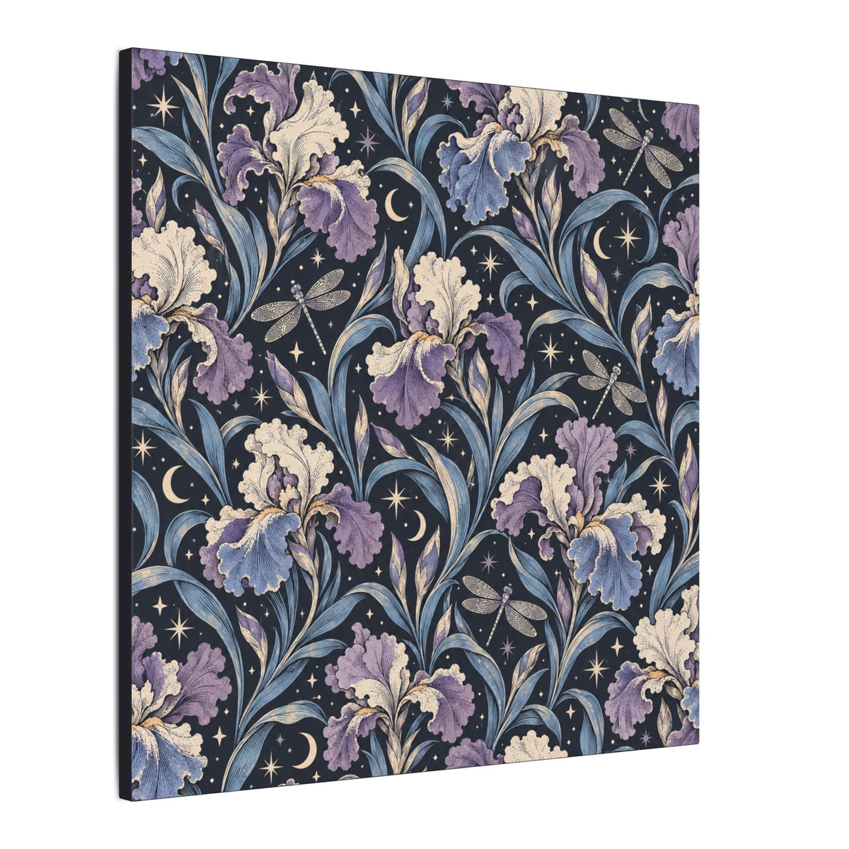 Iris Nocturne Pattern — Matte Stretched Canvas