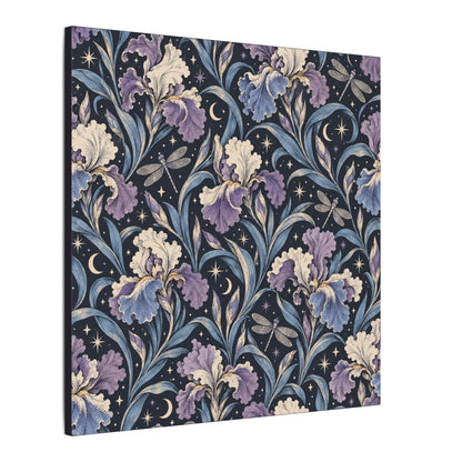 Iris Nocturne Pattern — Matte Stretched Canvas