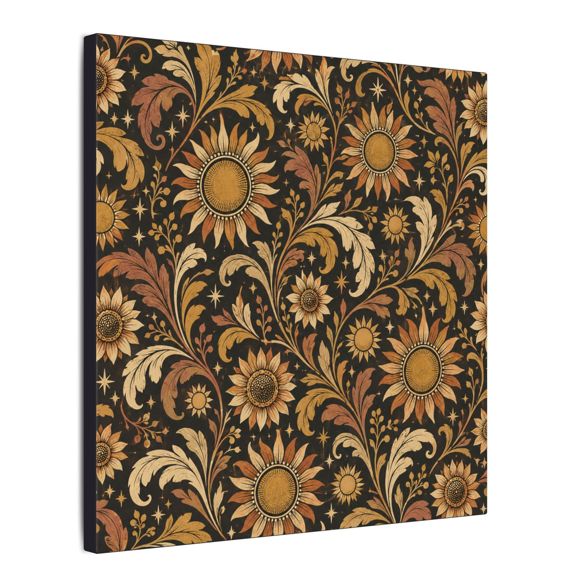 Solar Scroll Pattern — Matte Stretched Canvas