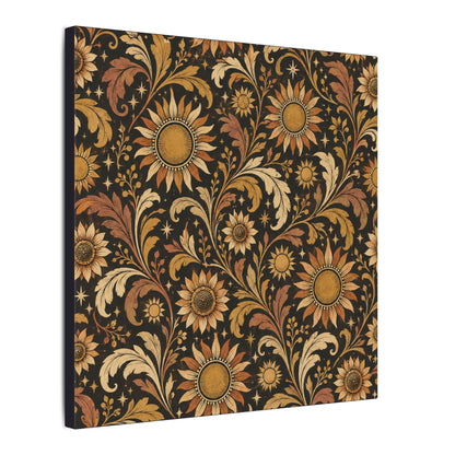 Solar Scroll Pattern — Matte Stretched Canvas