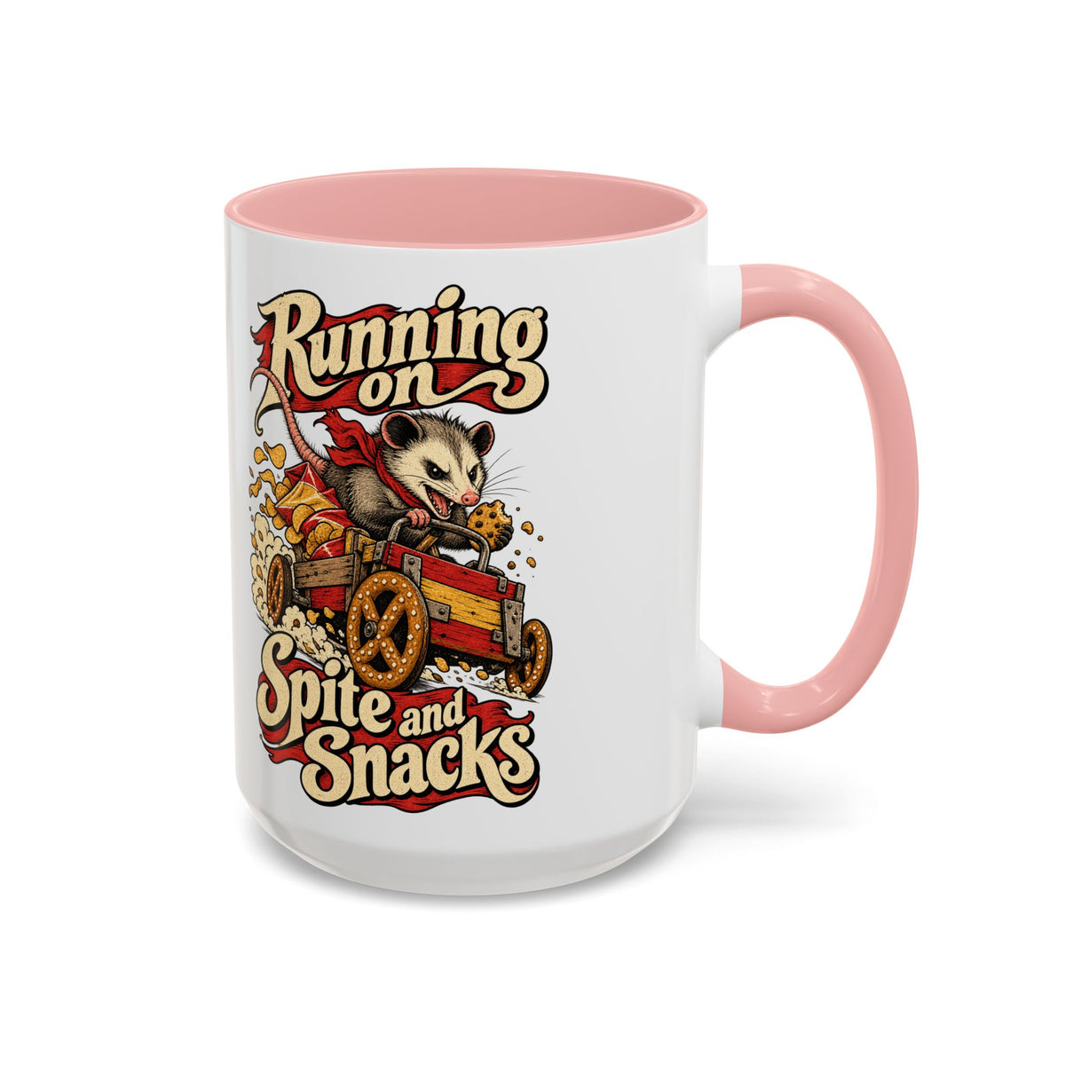 Running on Spite and Snacks — Accent Mug