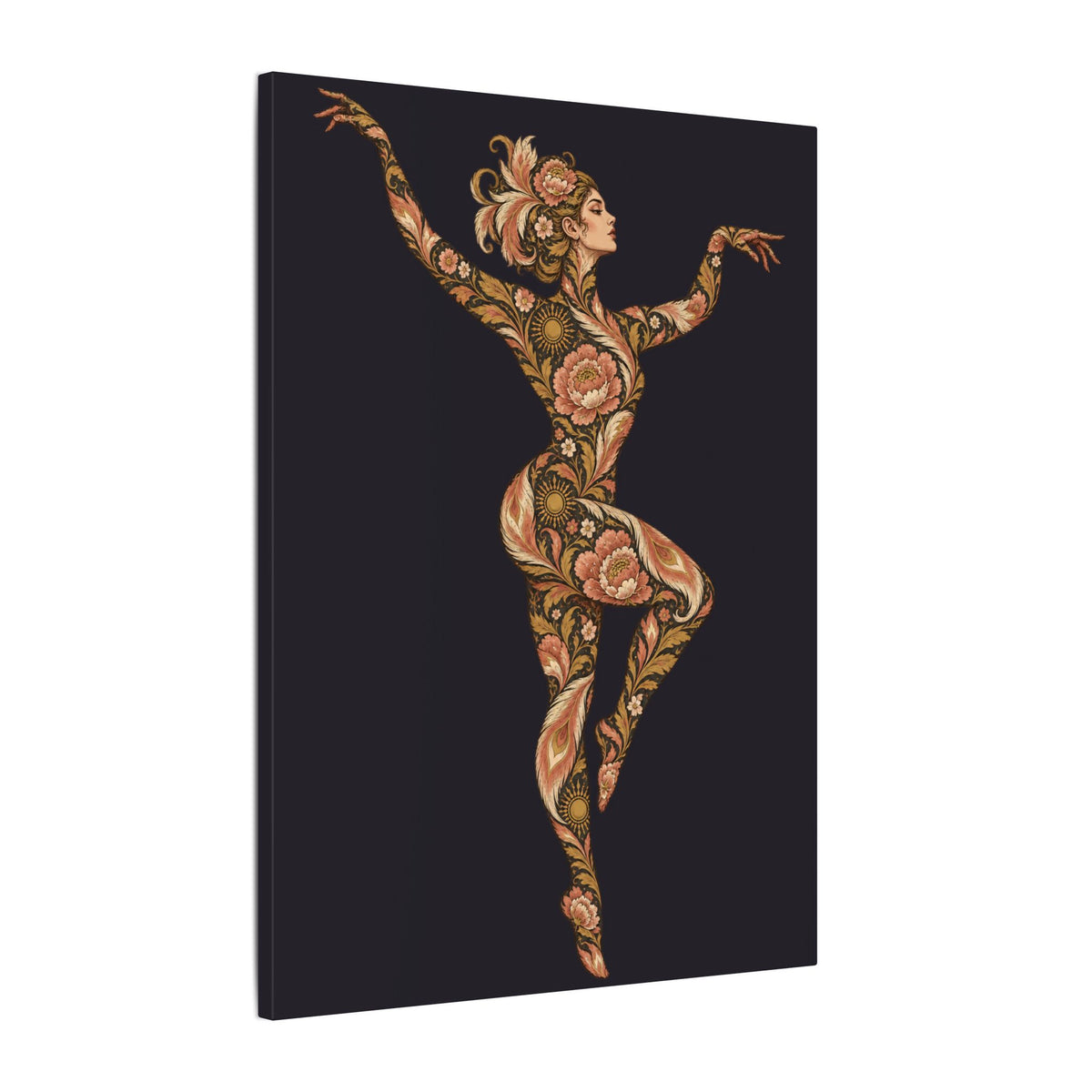 Phoenix Petals Muse — Matte Stretched Canvas