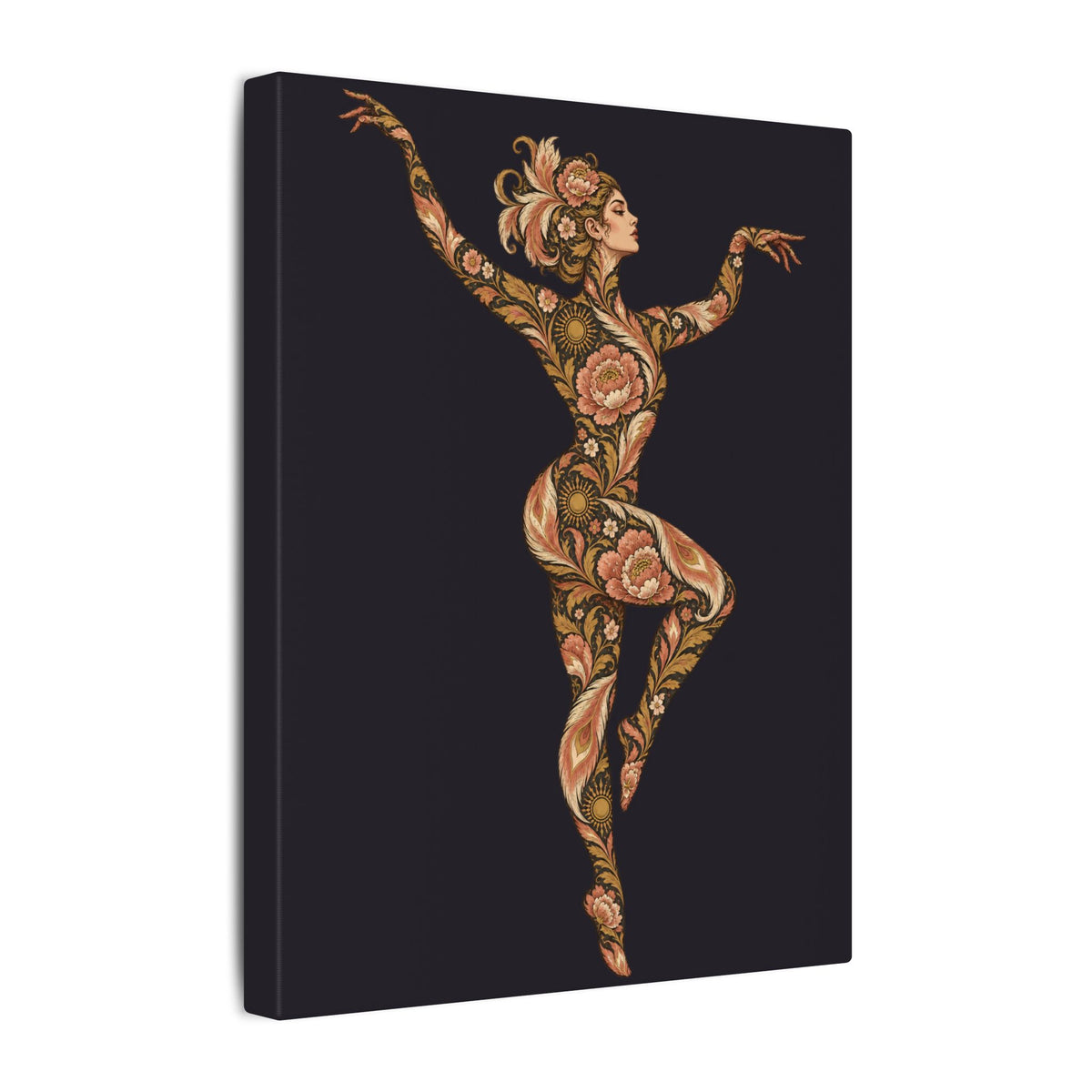 Phoenix Petals Muse — Matte Stretched Canvas