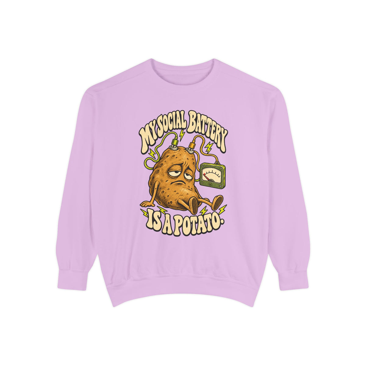 My Social Battery Is a Potato — Garment-Dyed Crewneck