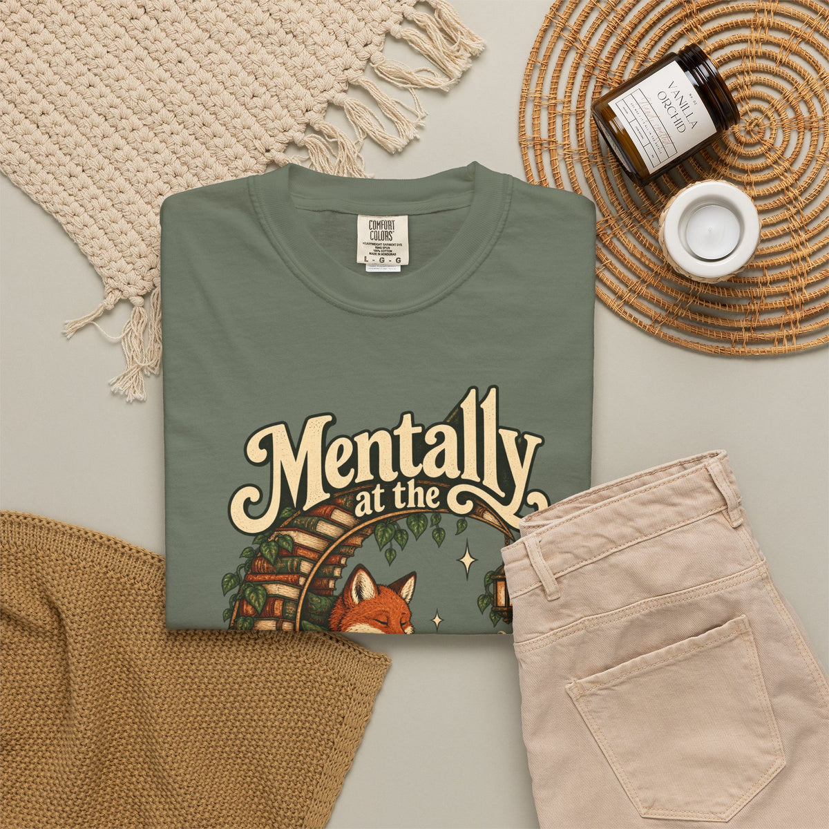 Mentally at the Bookstore — Garment-Dyed Tee