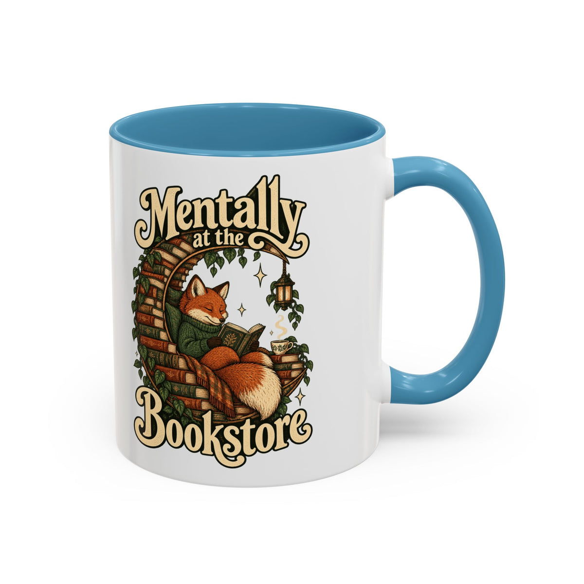 Mentally at the Bookstore — Accent Mug