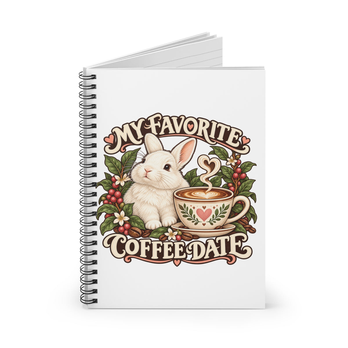Coffee Companion — Custom Pet Portrait Spiral Notebook