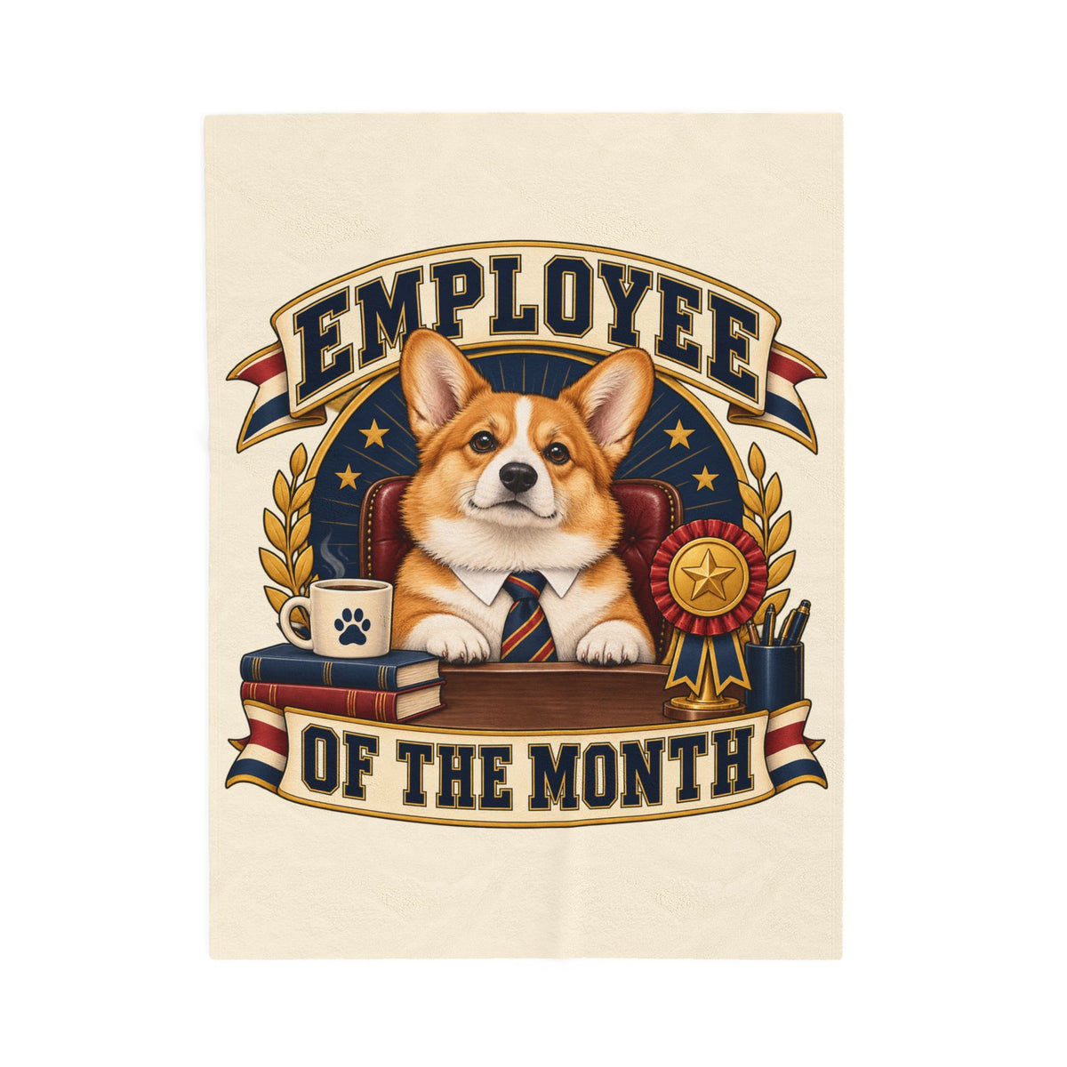 Employee of the Month — Custom Pet Portrait Plush Blanket