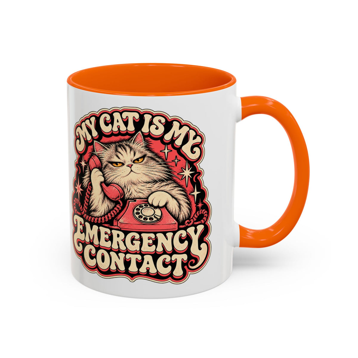 My Cat Is My Emergency Contact — Accent Mug