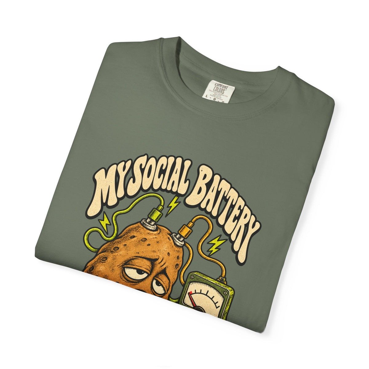 My Social Battery Is a Potato — Garment-Dyed Tee