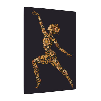 Solar Scroll Muse — Matte Stretched Canvas