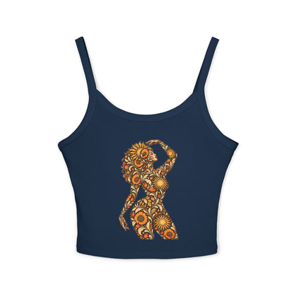 Solar Scroll Reverie — Fitted Strap Cami