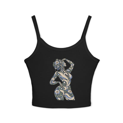 Moonlit Swan Reverie — Fitted Strap Cami