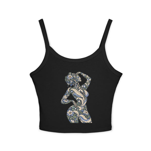 Moonlit Swan Reverie — Fitted Strap Cami