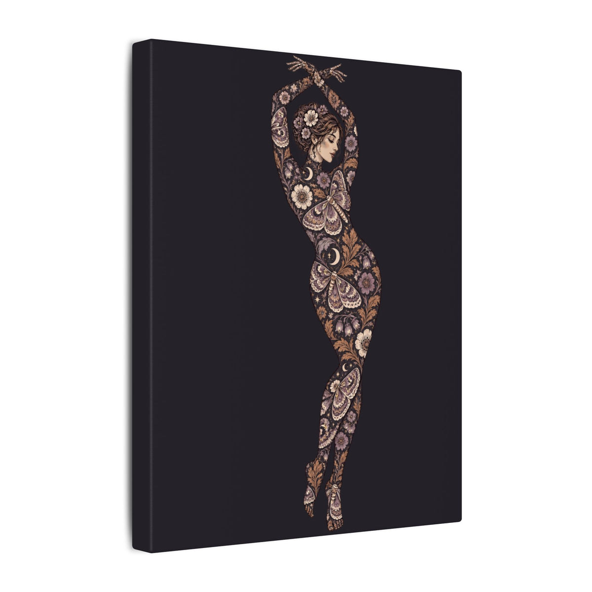 Velvet Wings Muse — Matte Stretched Canvas