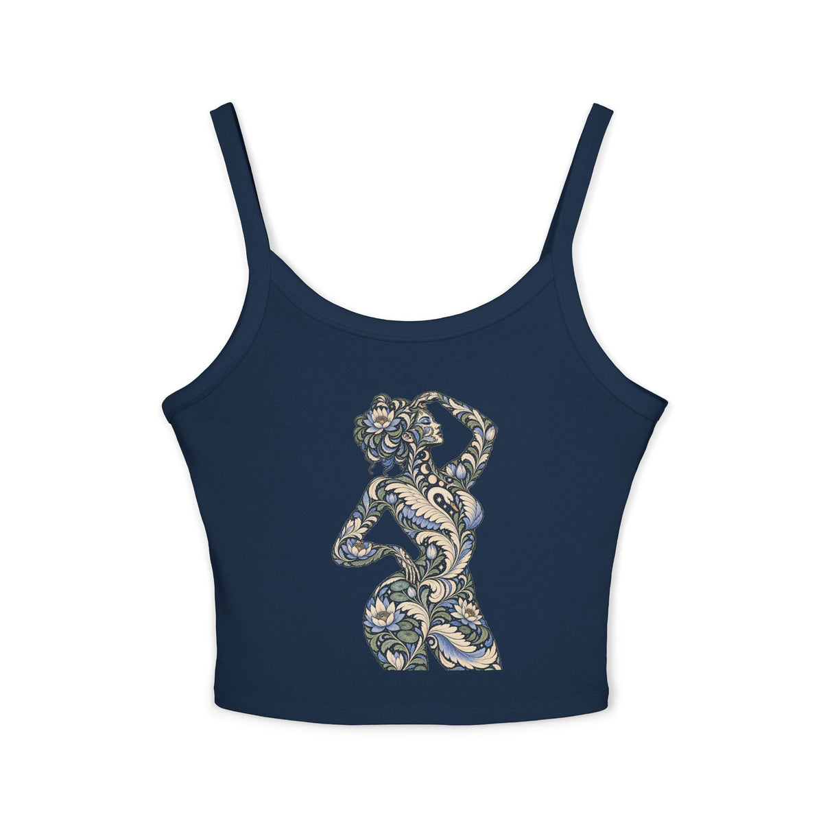 Moonlit Swan Reverie — Fitted Strap Cami