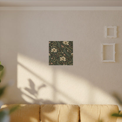 Serpent Magnolia Pattern — Matte Stretched Canvas