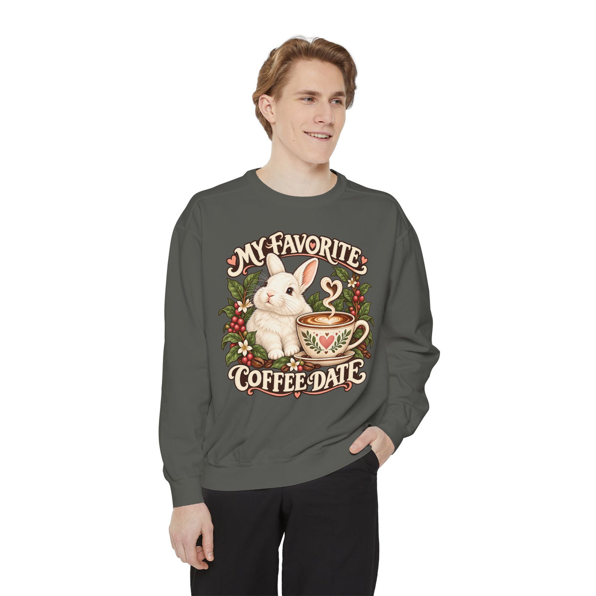 Coffee Companion — Custom Pet Portrait Crewneck