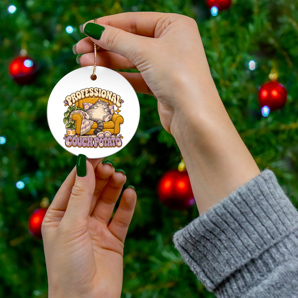 Couch Potato — Custom Pet Portrait Keepsake Ornament