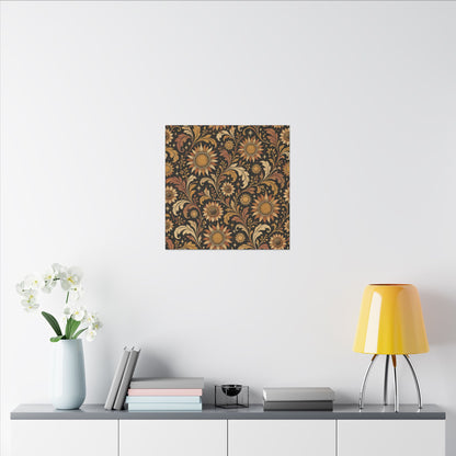 Solar Scroll Pattern — Matte Stretched Canvas