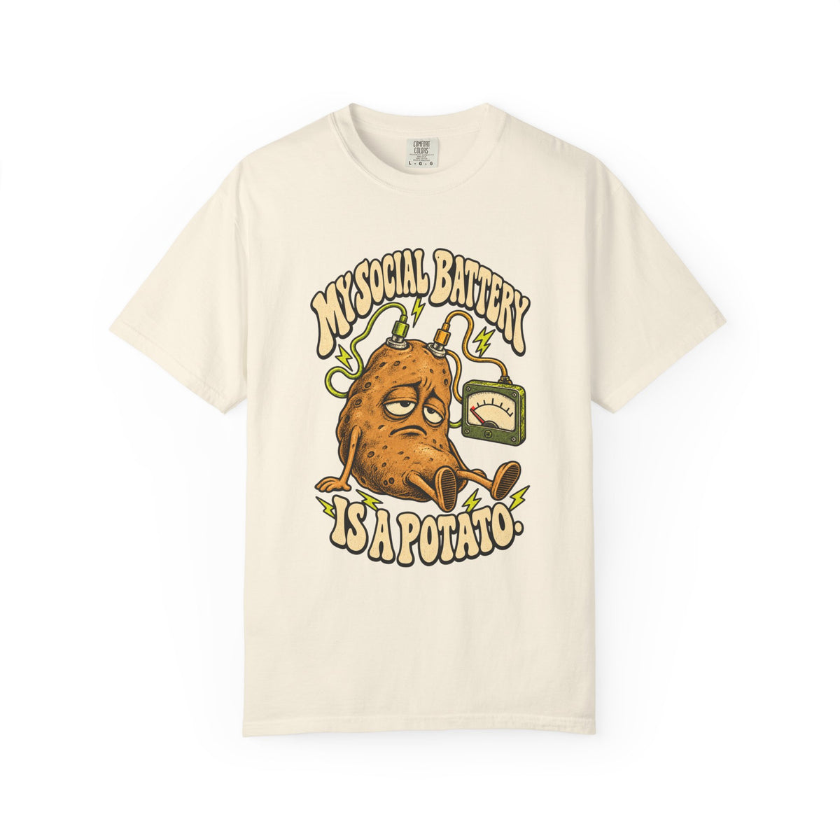 My Social Battery Is a Potato — Garment-Dyed Tee