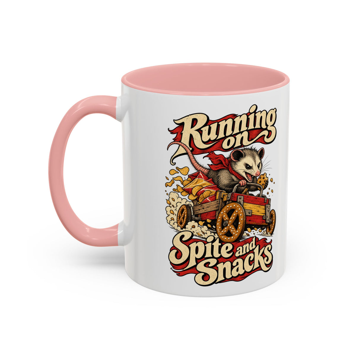 Running on Spite and Snacks — Accent Mug