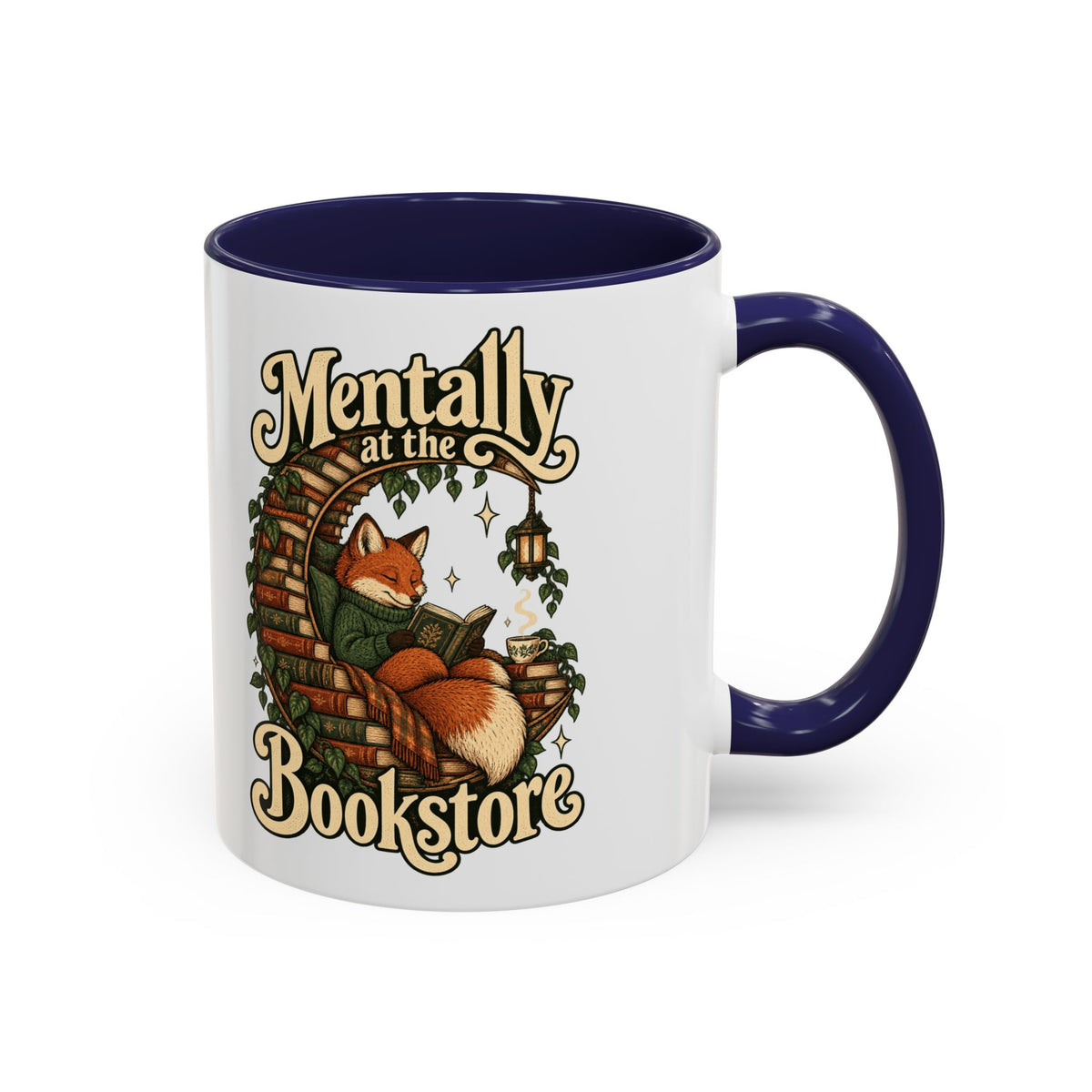 Mentally at the Bookstore — Accent Mug