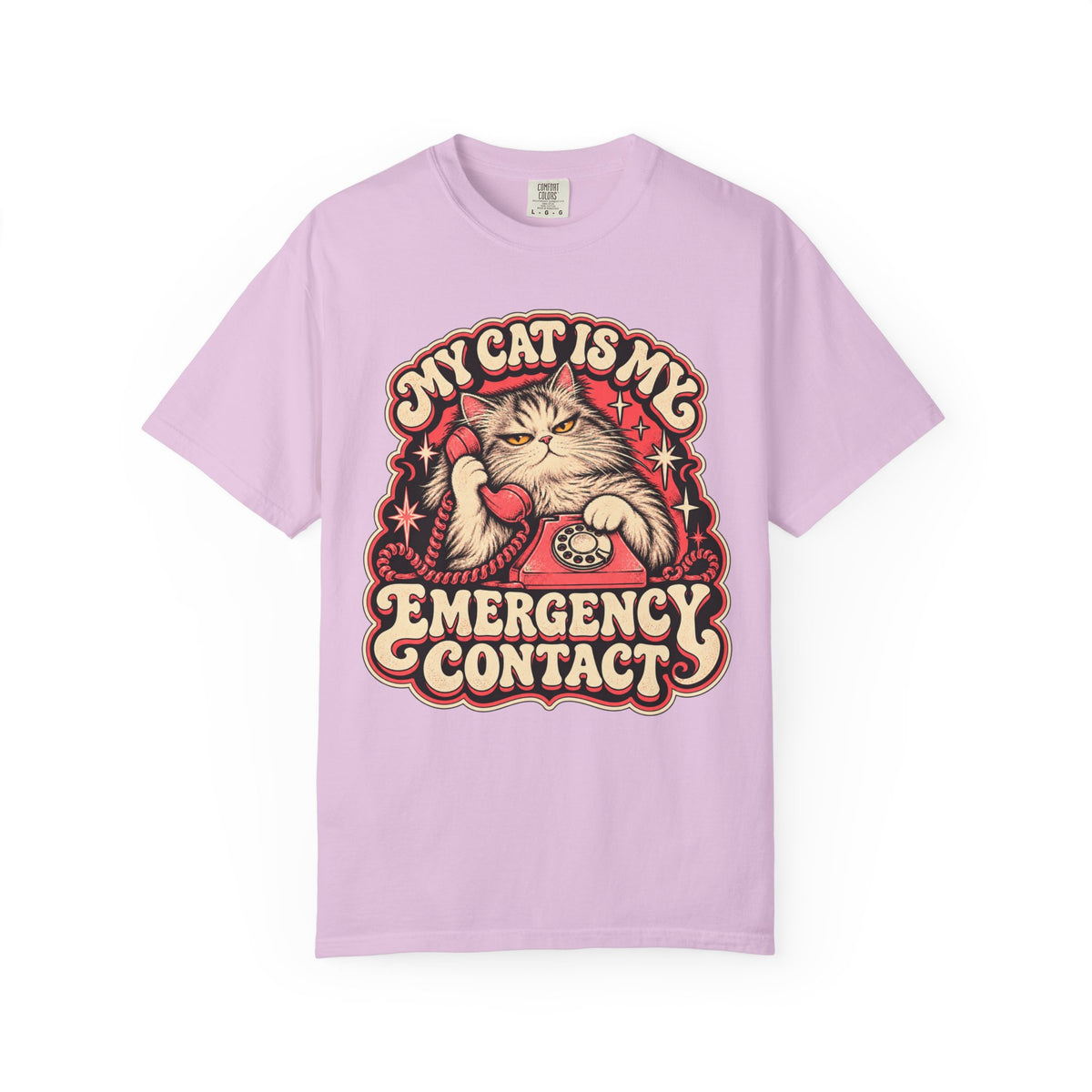 My Cat Is My Emergency Contact — Garment-Dyed Tee