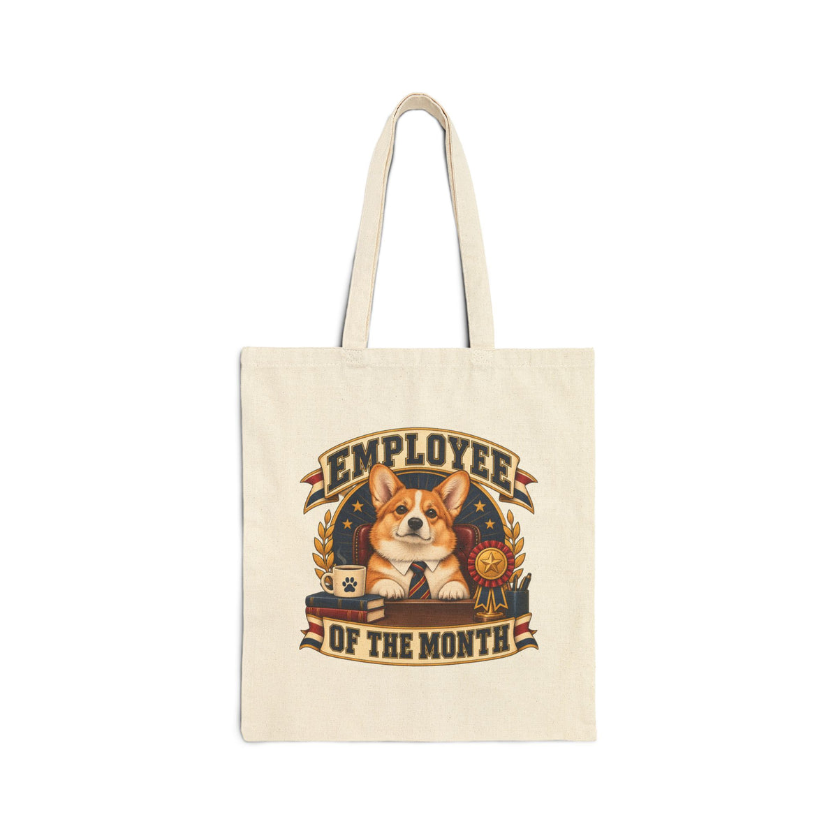 Employee of the Month — Custom Pet Portrait Canvas Tote