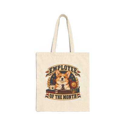 Employee of the Month — Custom Pet Portrait Canvas Tote